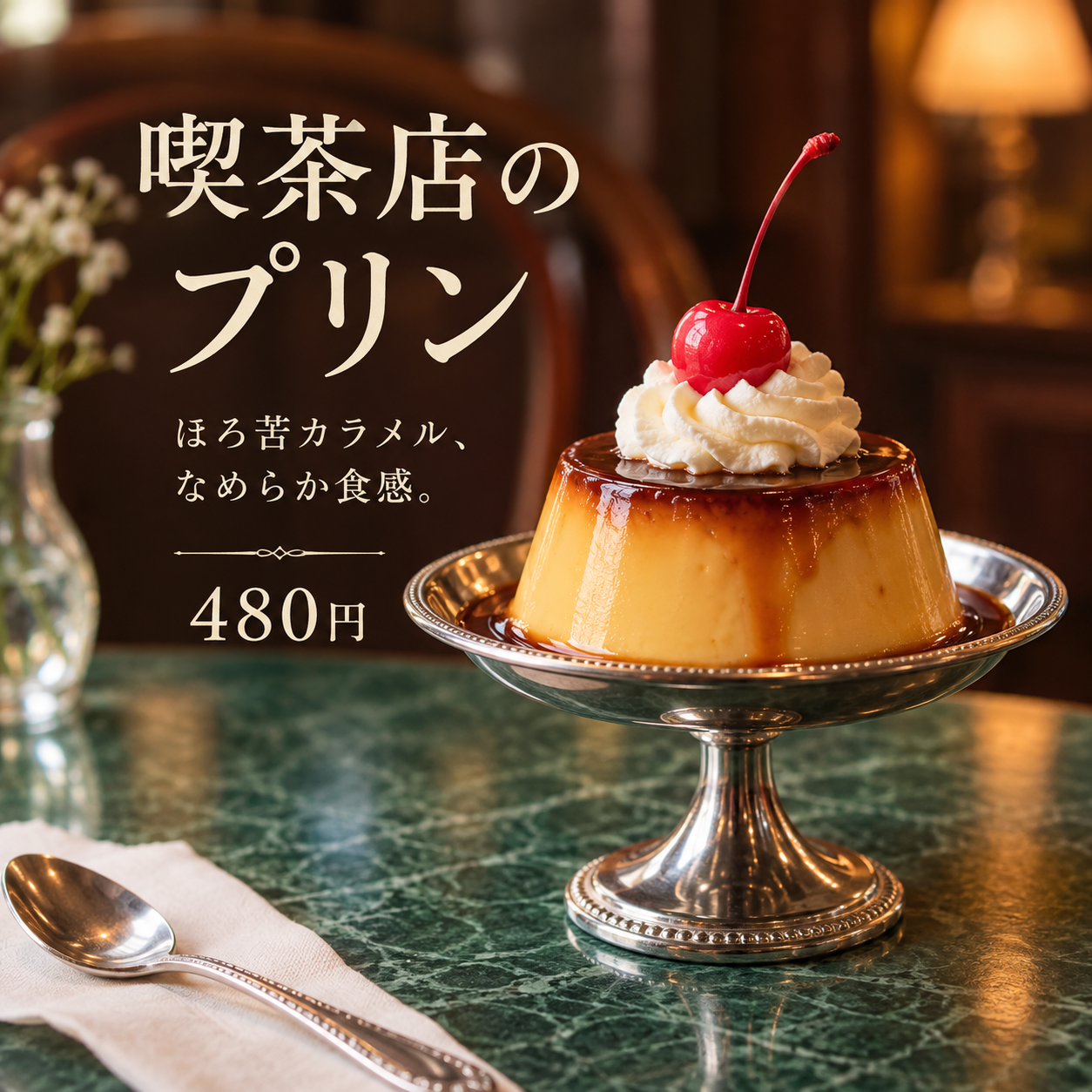 SNS投稿 SNS: SNS カフェ・花・旅｜カスタードプリン