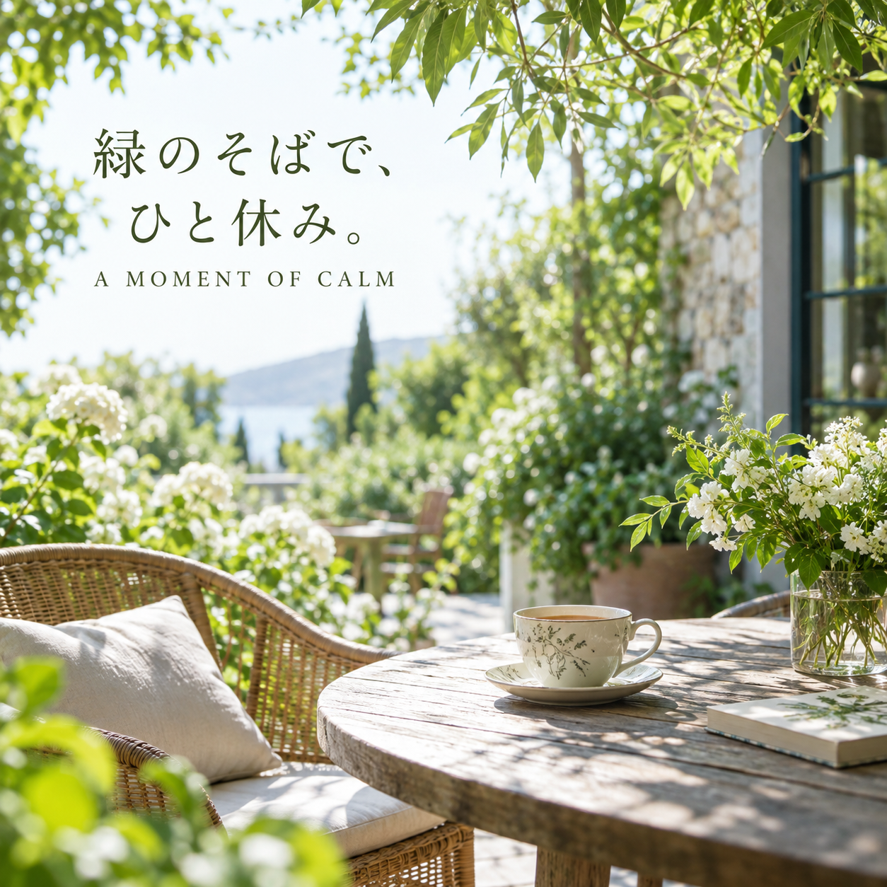 SNS投稿 SNS: SNS カフェ・花・旅｜緑に囲まれた休息