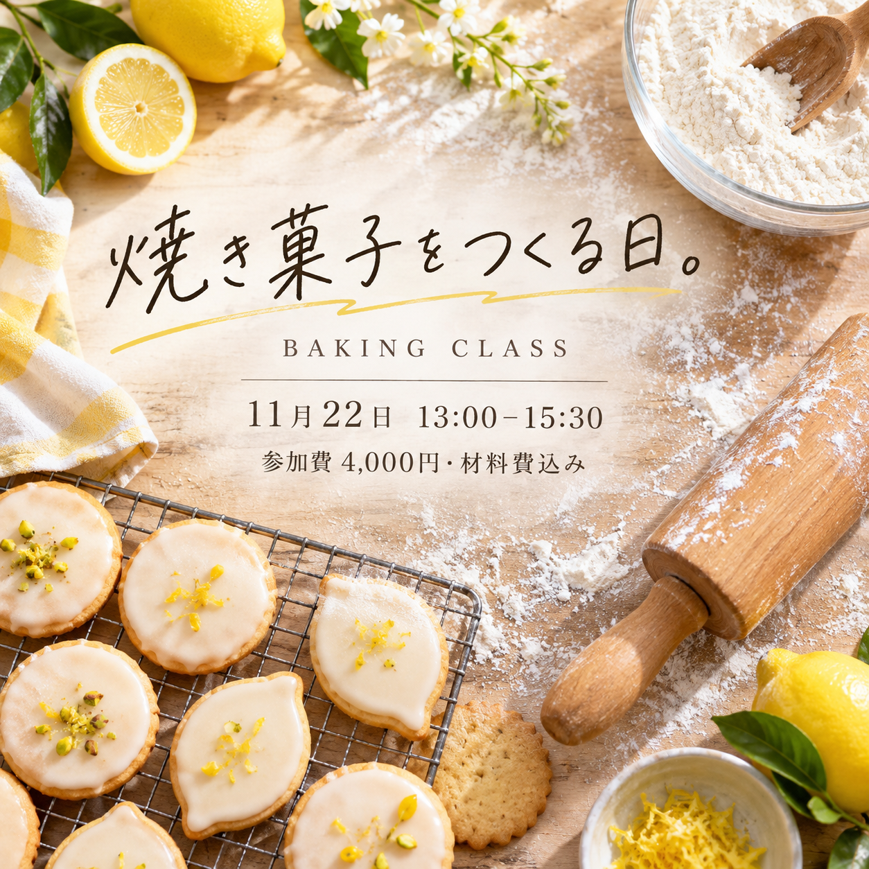 SNS投稿 SNS: SNS イベント告知｜焼き菓子教室