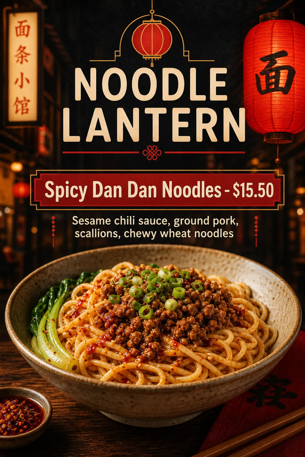Restaurants Menu: Red-lantern noodle bowl