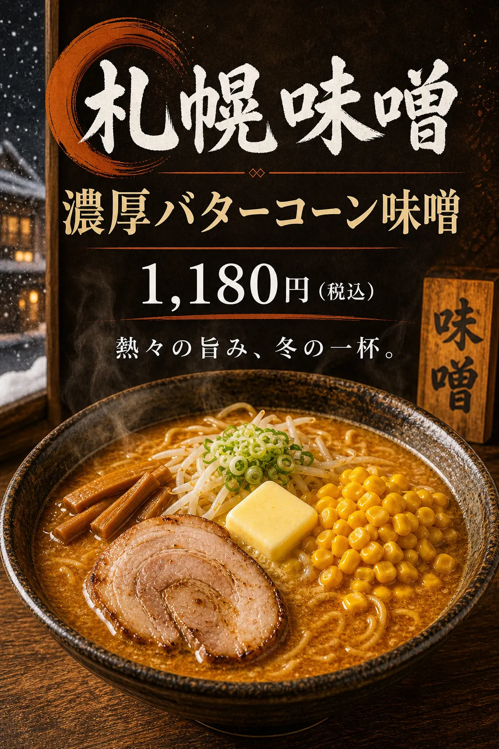 飲食店 メニュー: バターとコーンのラーメン