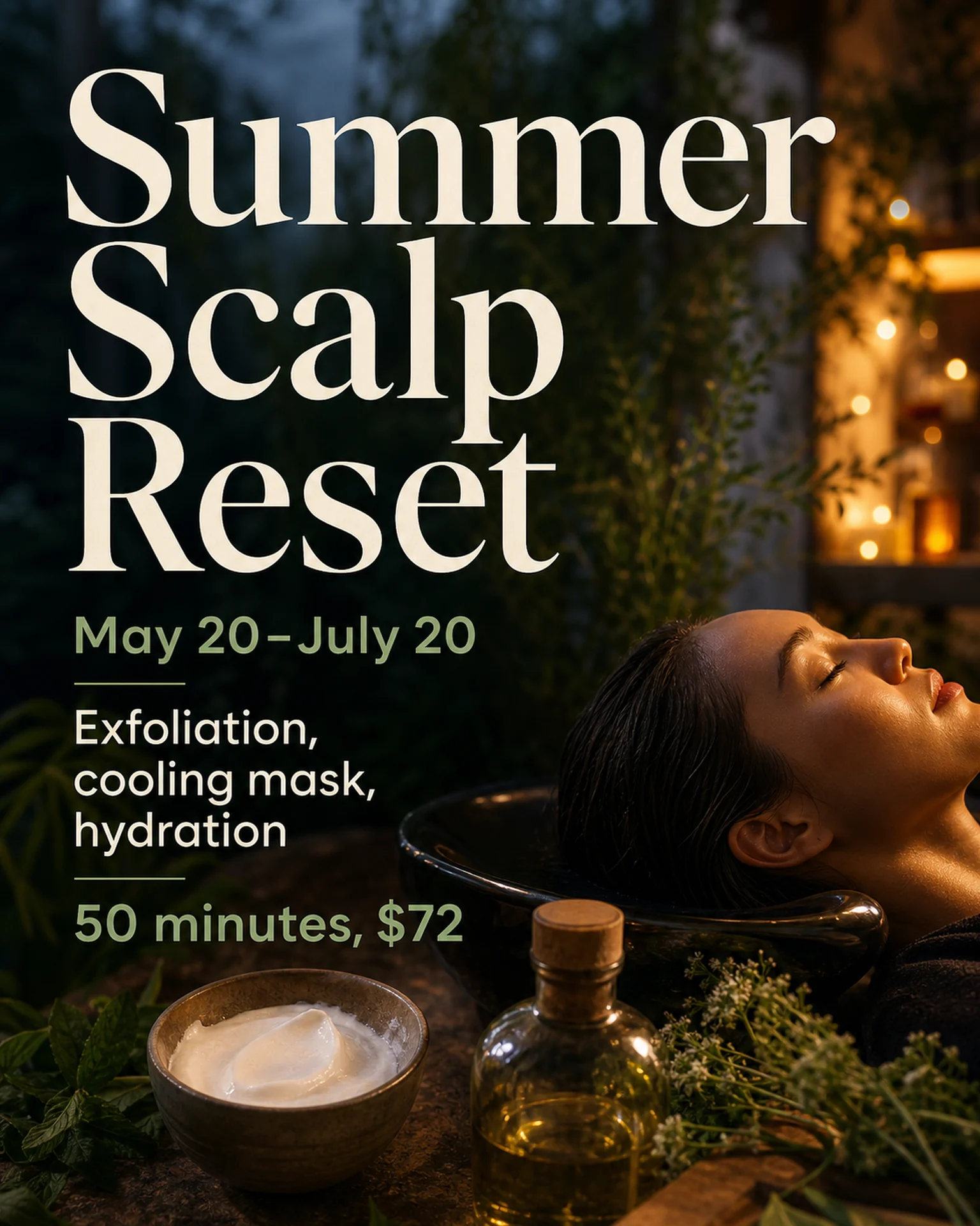 English template reference for create a seasonal salon-service promotion