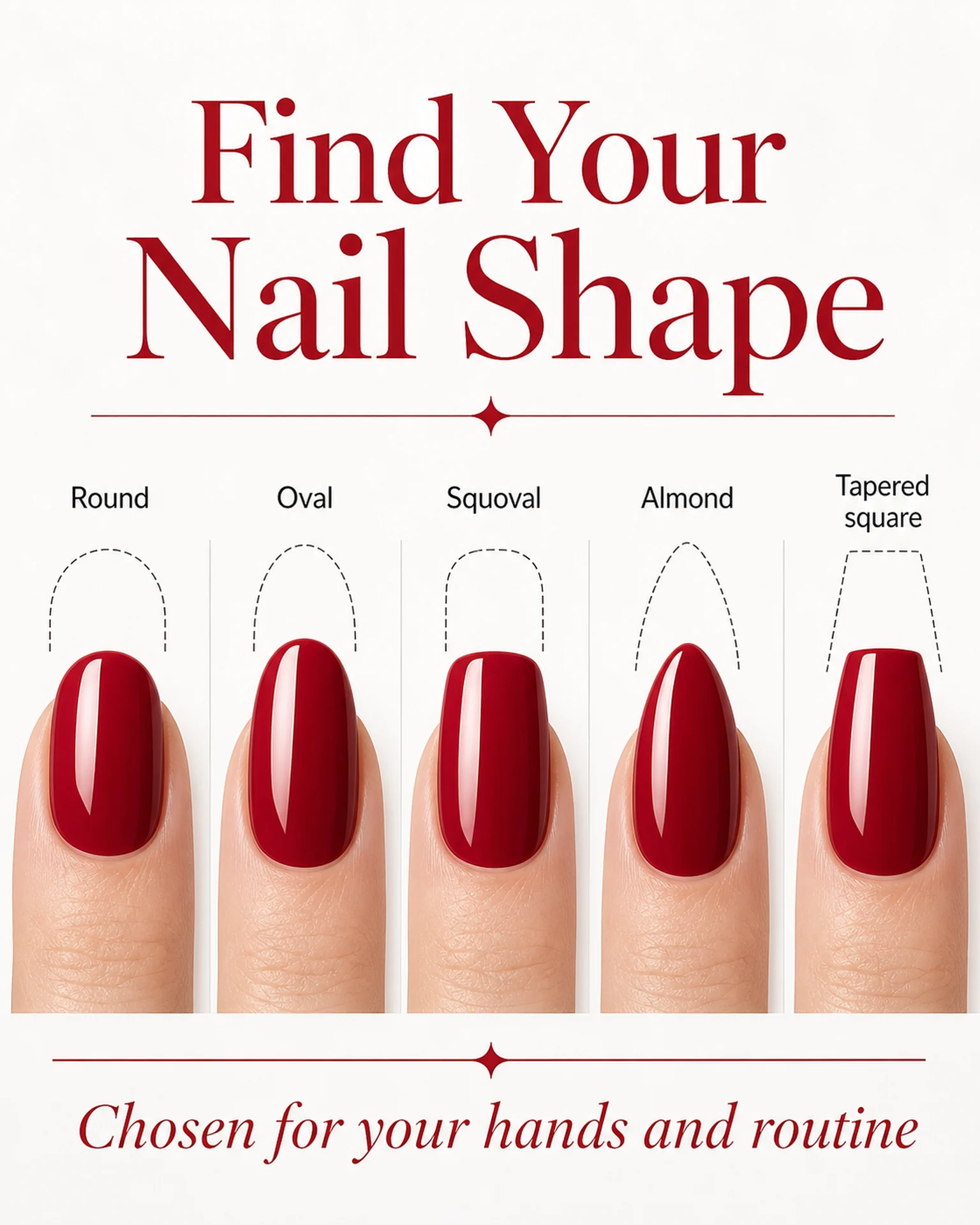 Beauty & salons Guide: Five red nail-shape guide