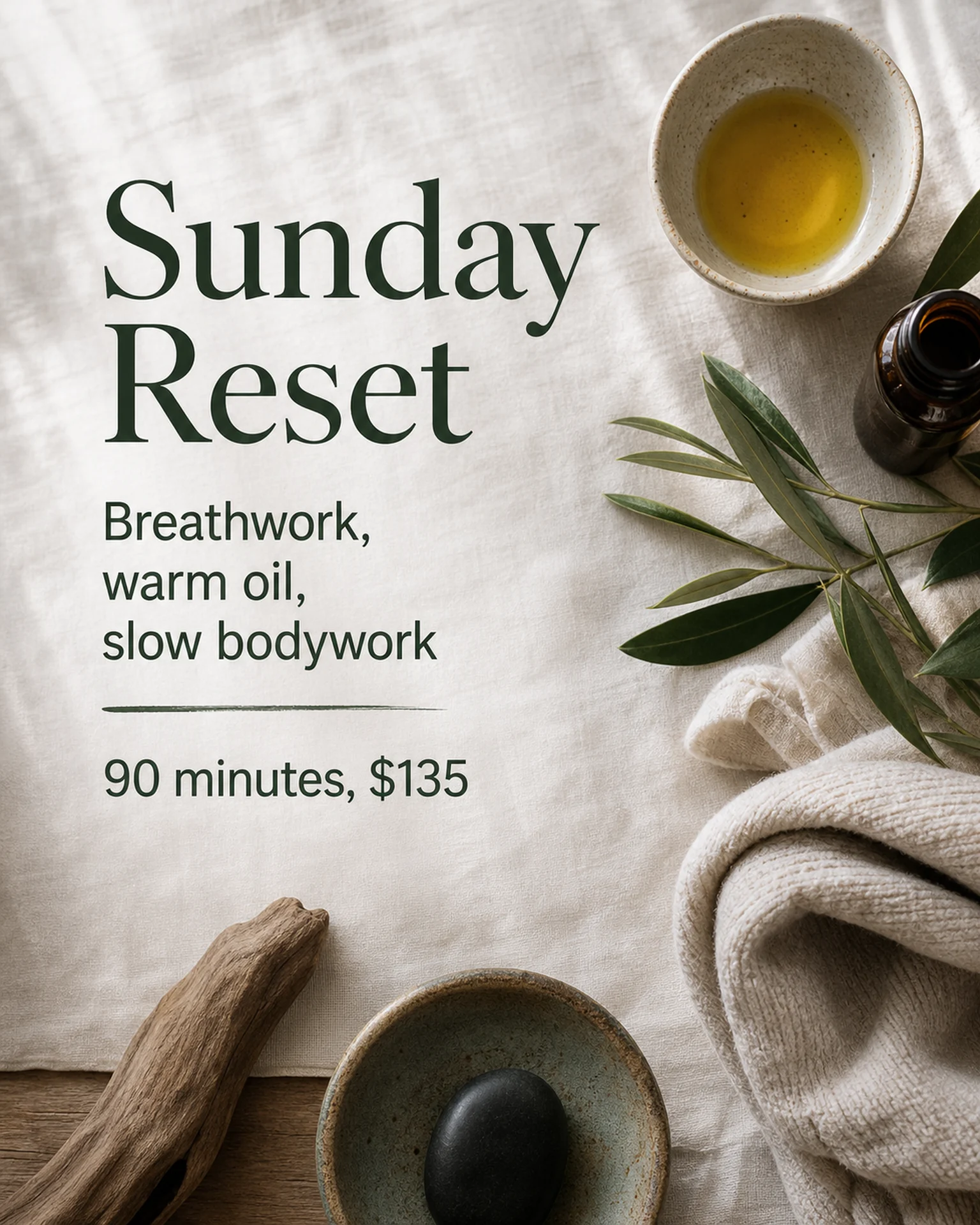 Beauty & salons Social: Sunday bodywork notice