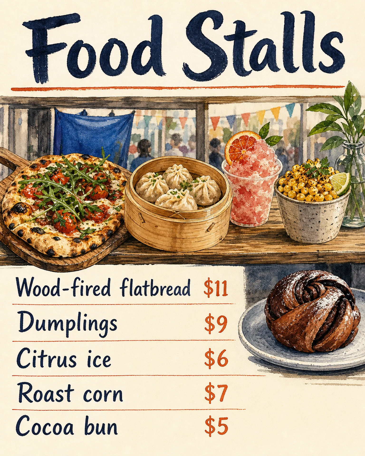 English template reference for create a market vendor card