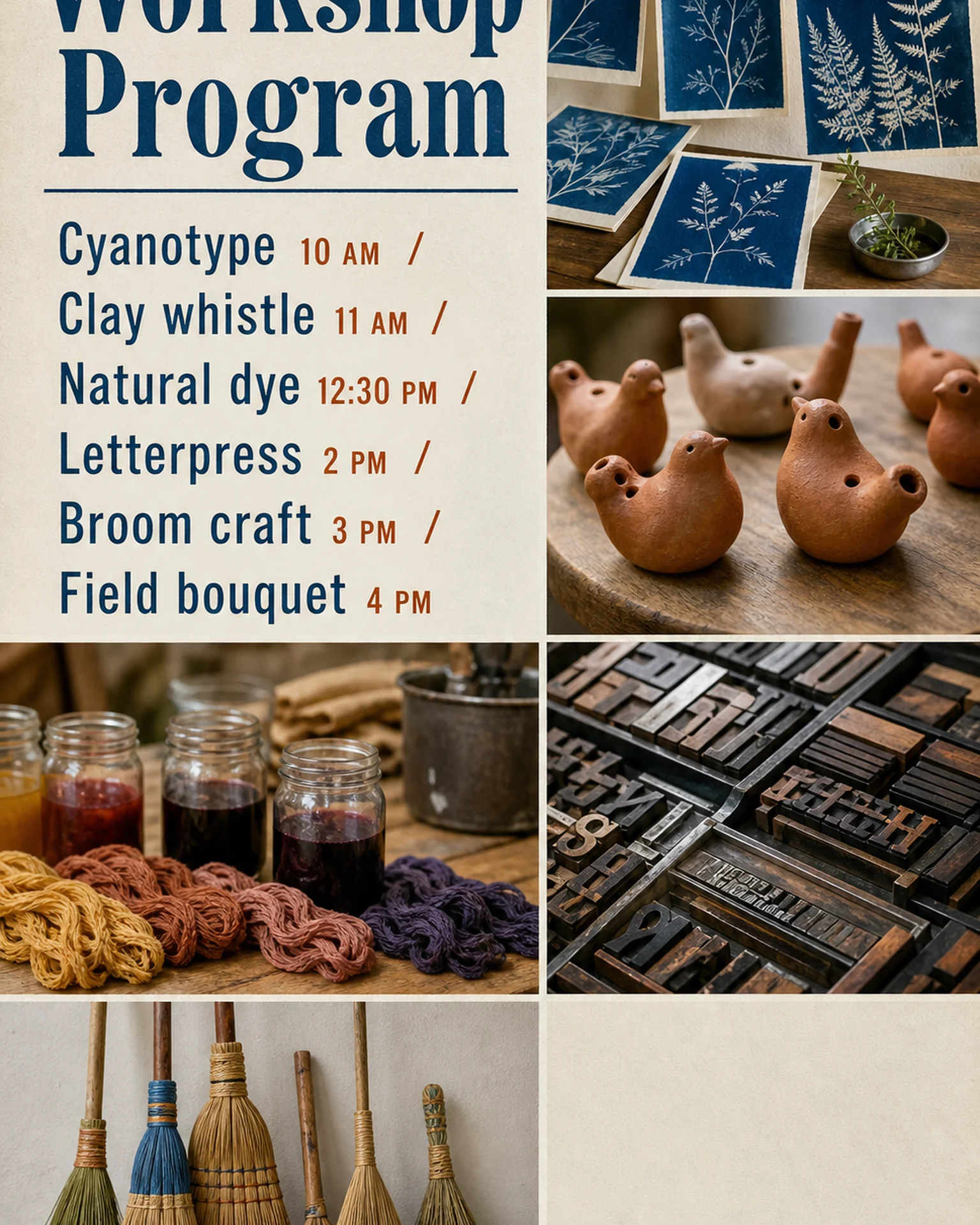 Events Menu: Craft workshop programme