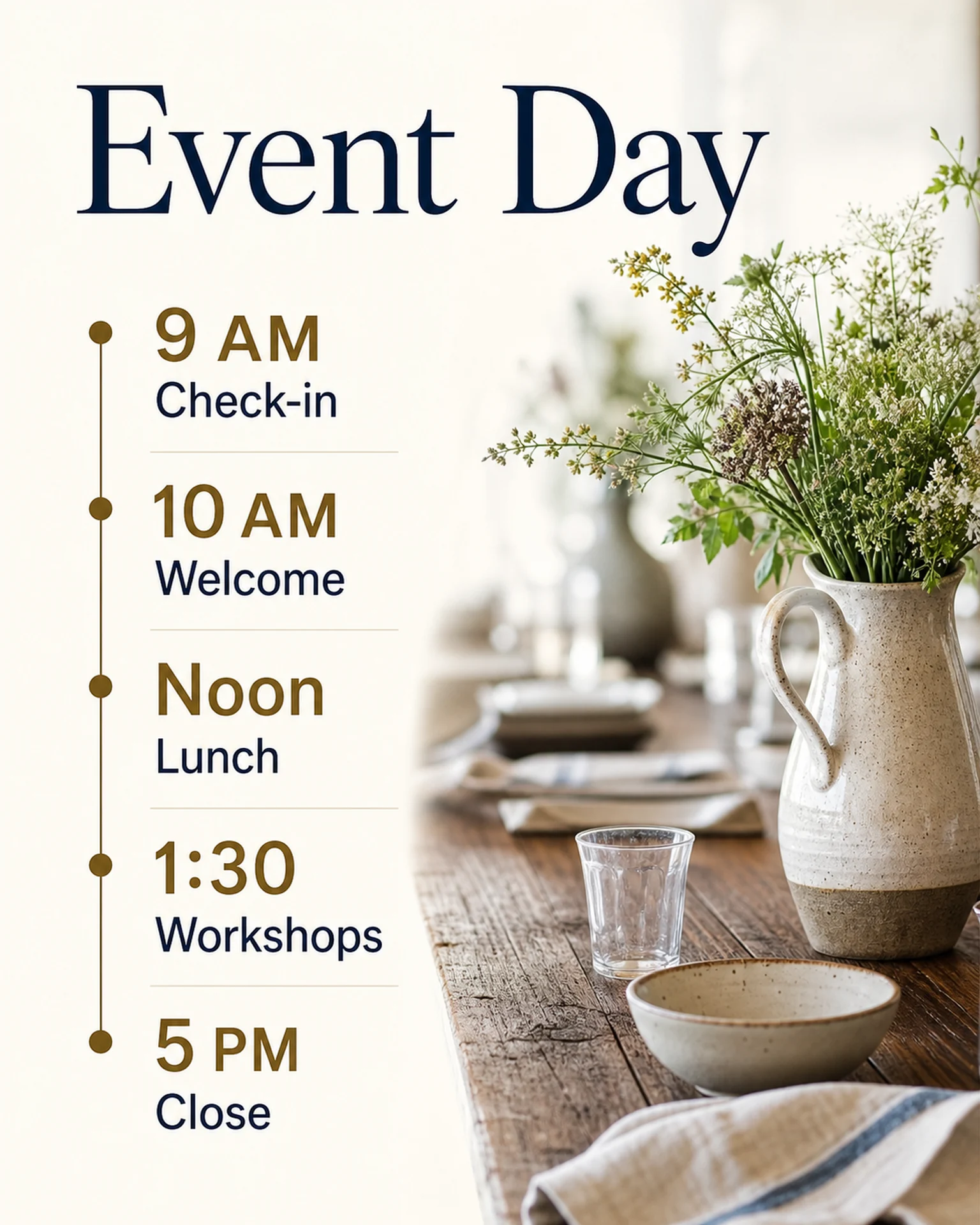 English template reference for create an event timetable poster