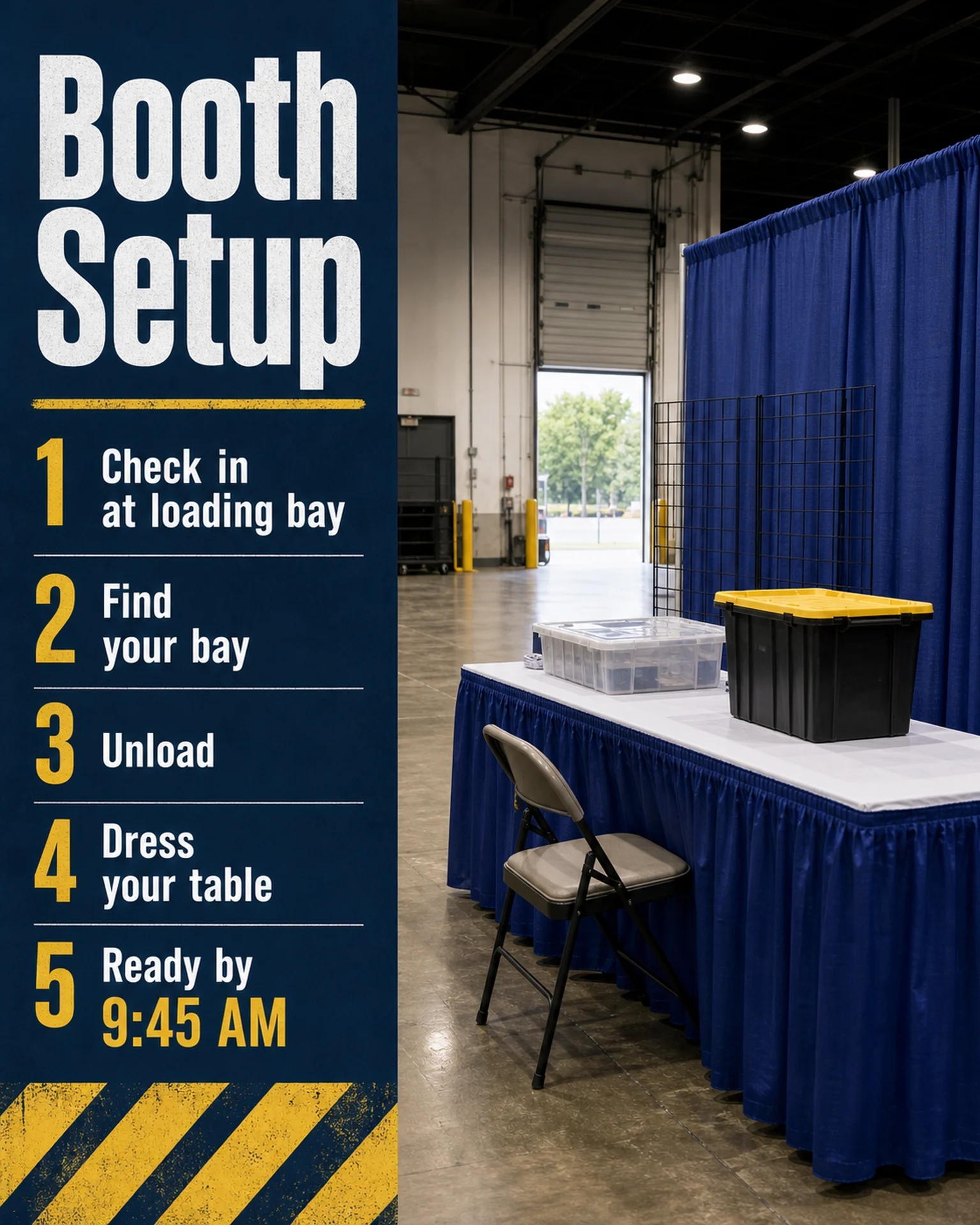 Five-step booth setup guide