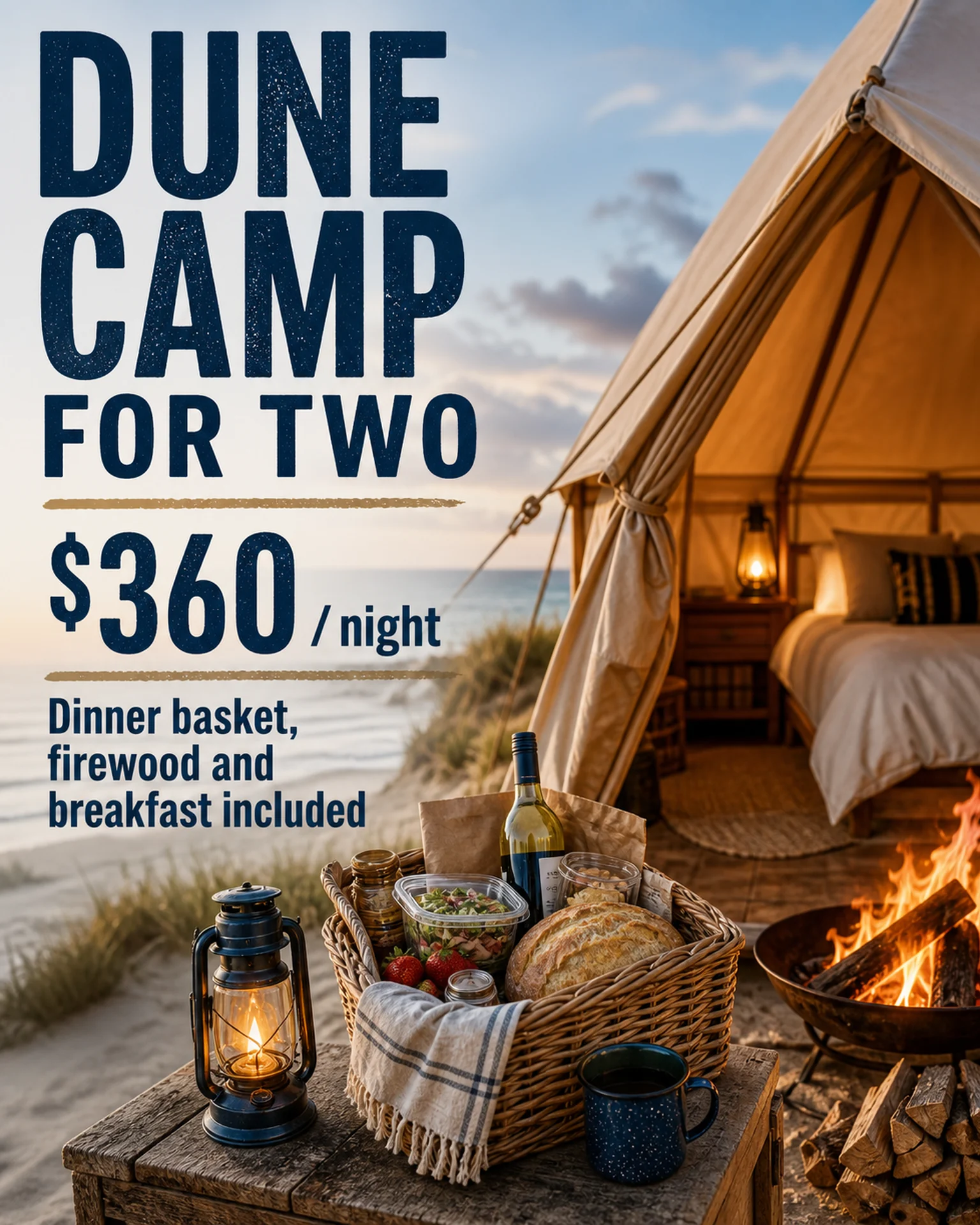 Coastal camping package promotion