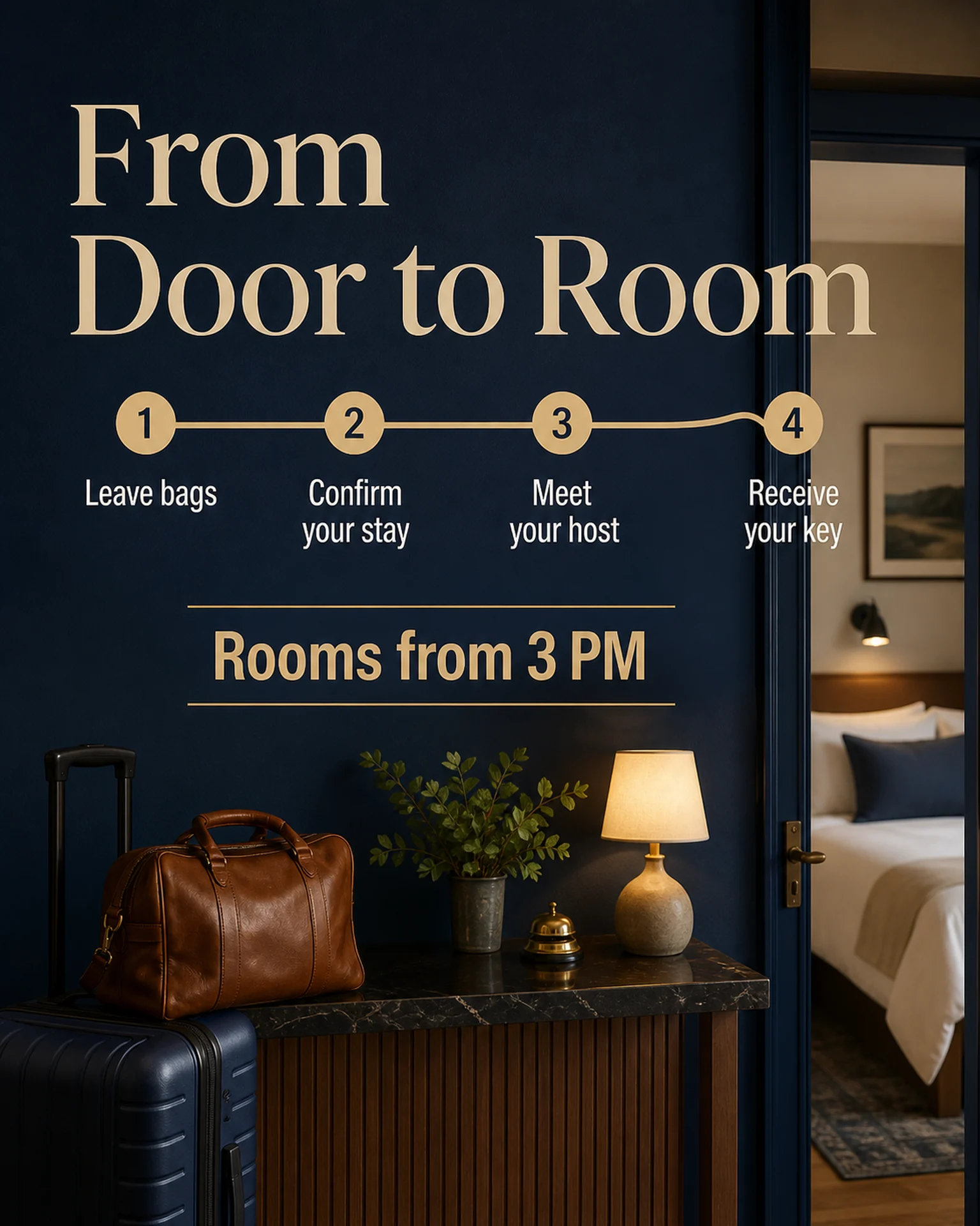 Hospitality & travel Guide: Four-step guest arrival timeline