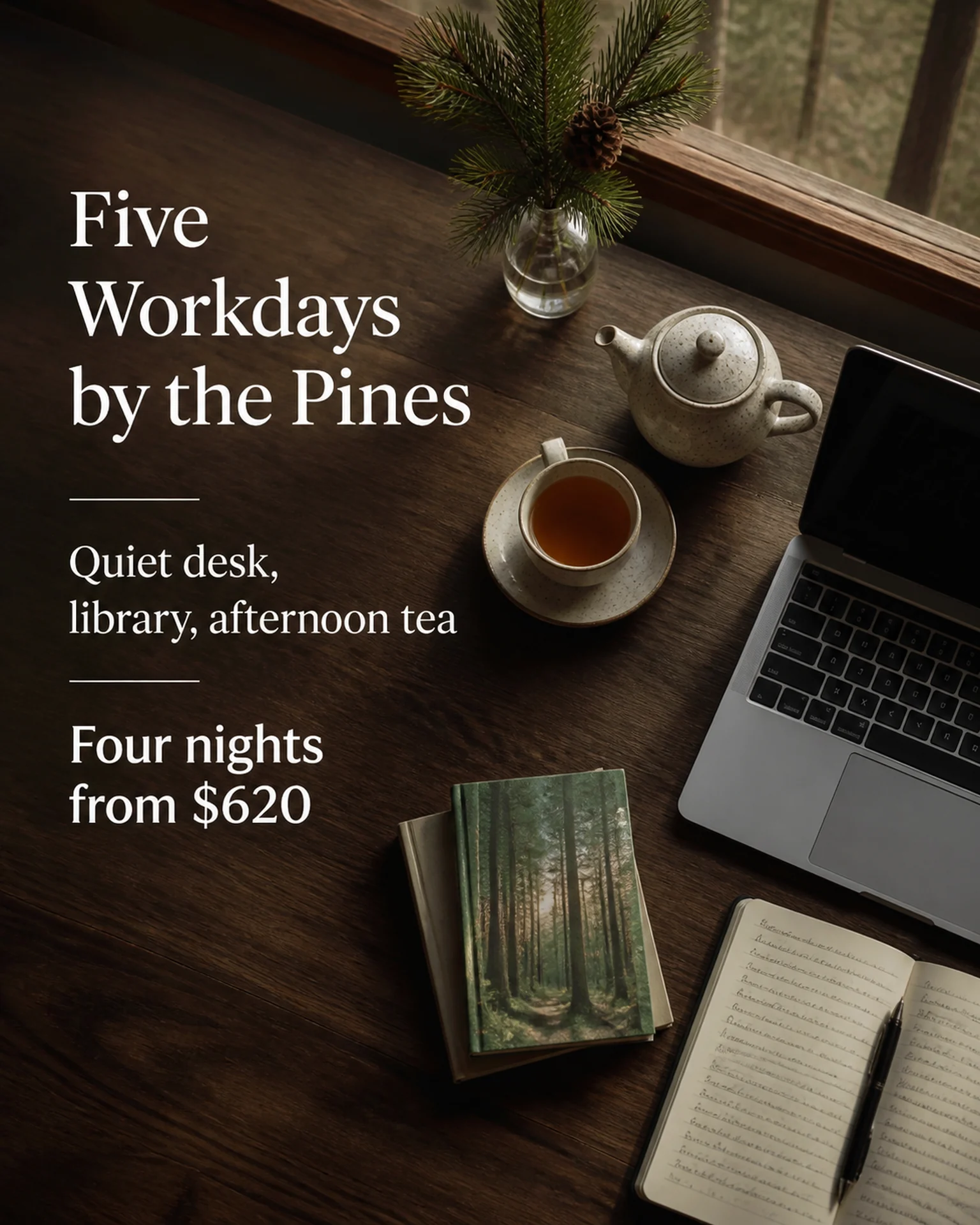Hospitality & travel Social: Quiet-desk weekday-stay offer