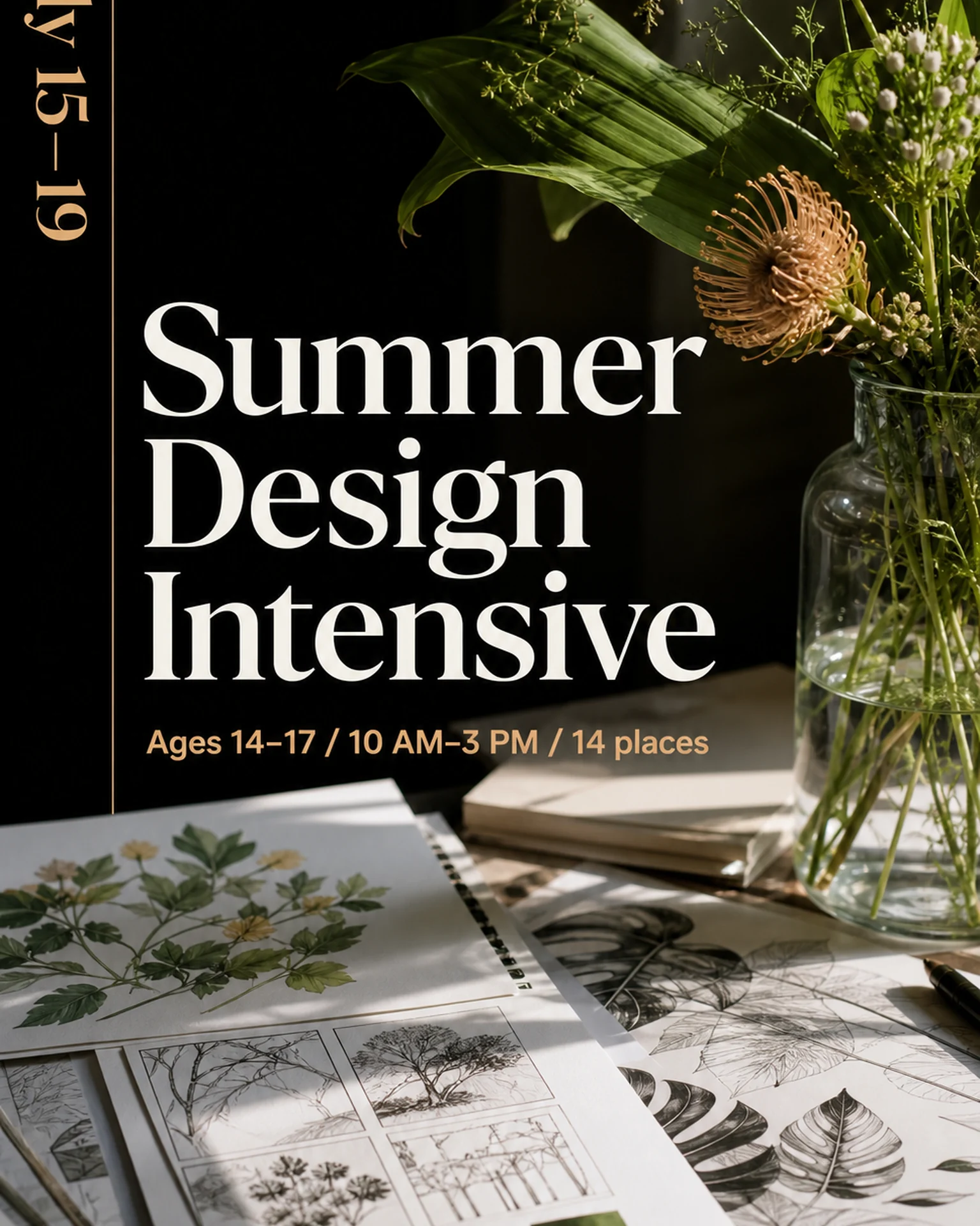 English template reference for create a short-course enrollment poster
