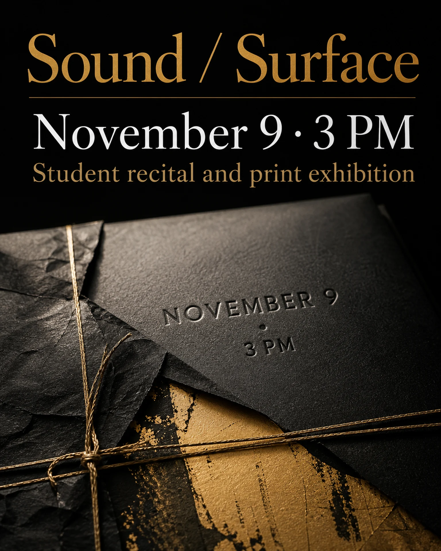 Classes & schools Announcement: Gold exhibition-and-recital announcement
