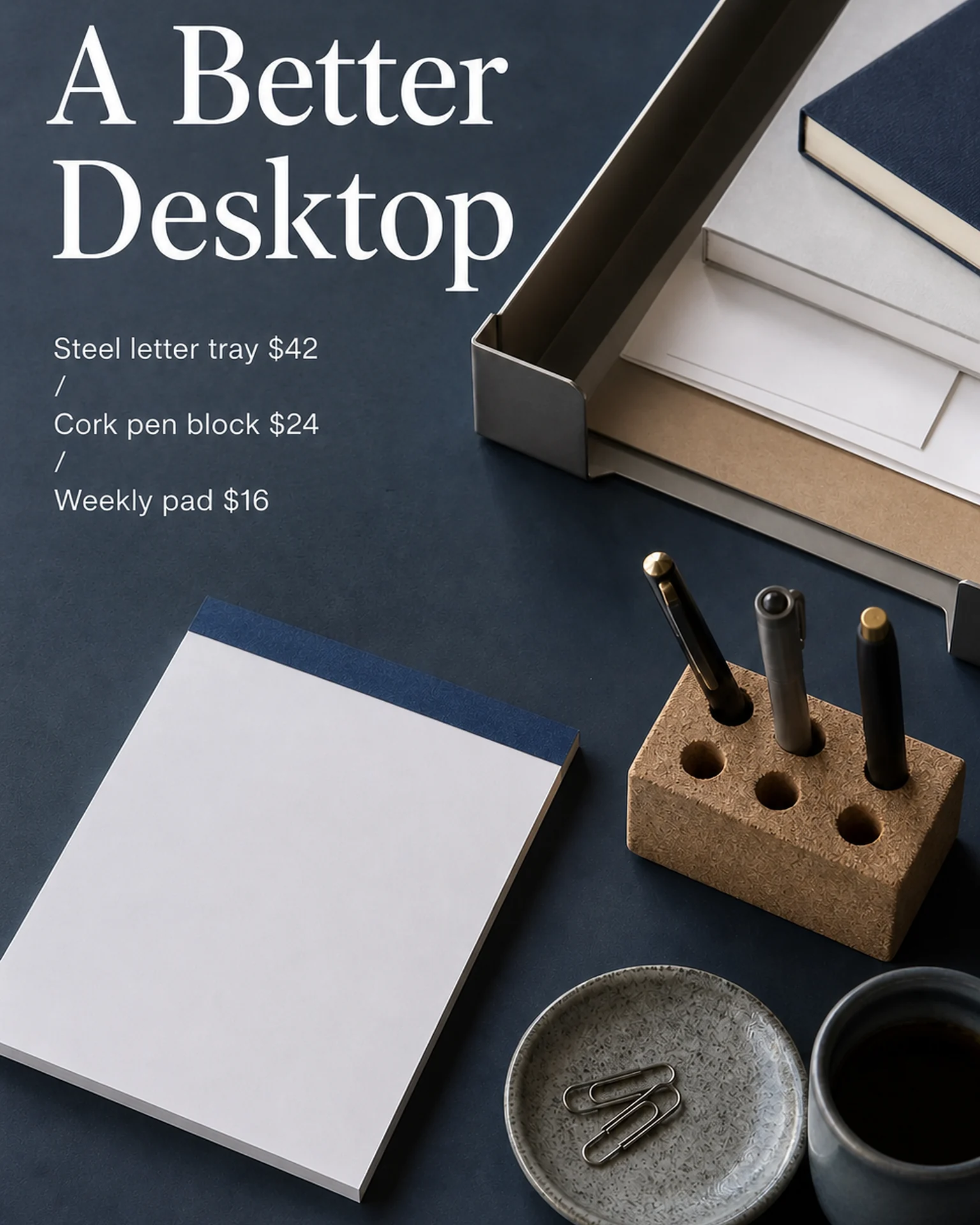 Retail Social: Diagonal desktop stationery arrangement