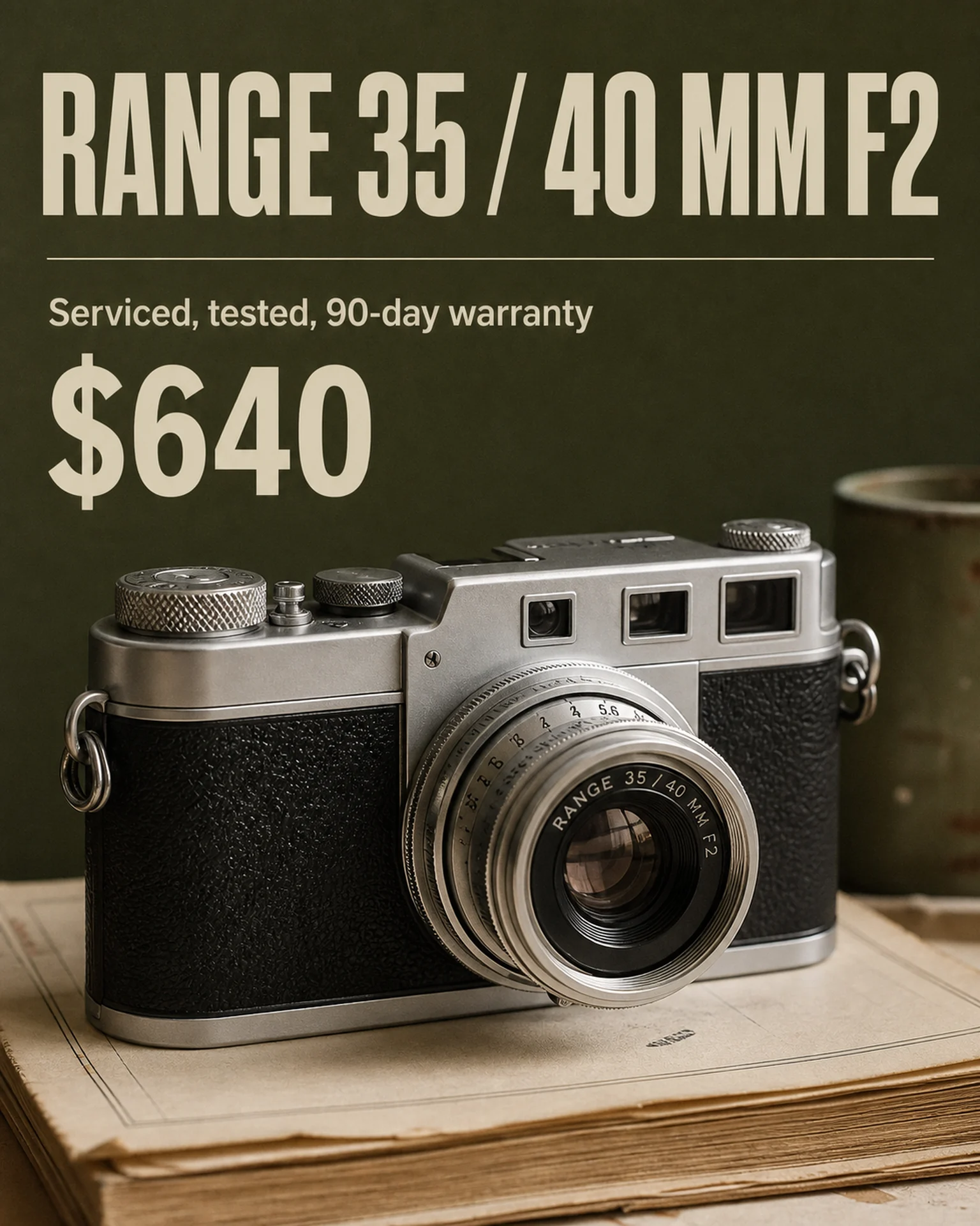 Retail Social: Silver rangefinder camera price card