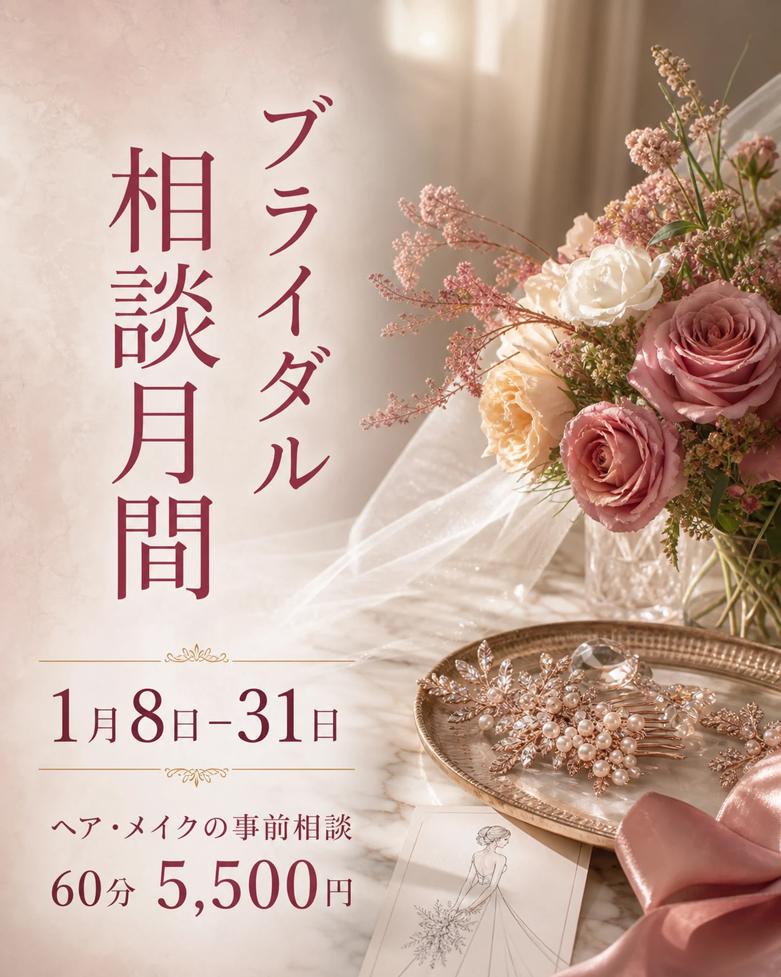 美容・サロン 告知: ブライダル相談期間の案内