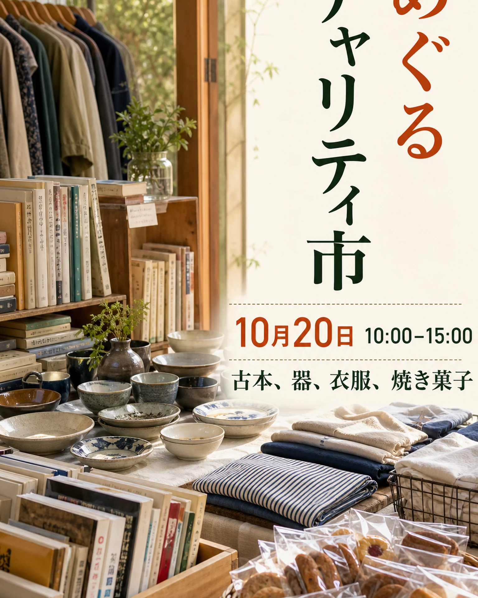 古本と衣類の市の告知