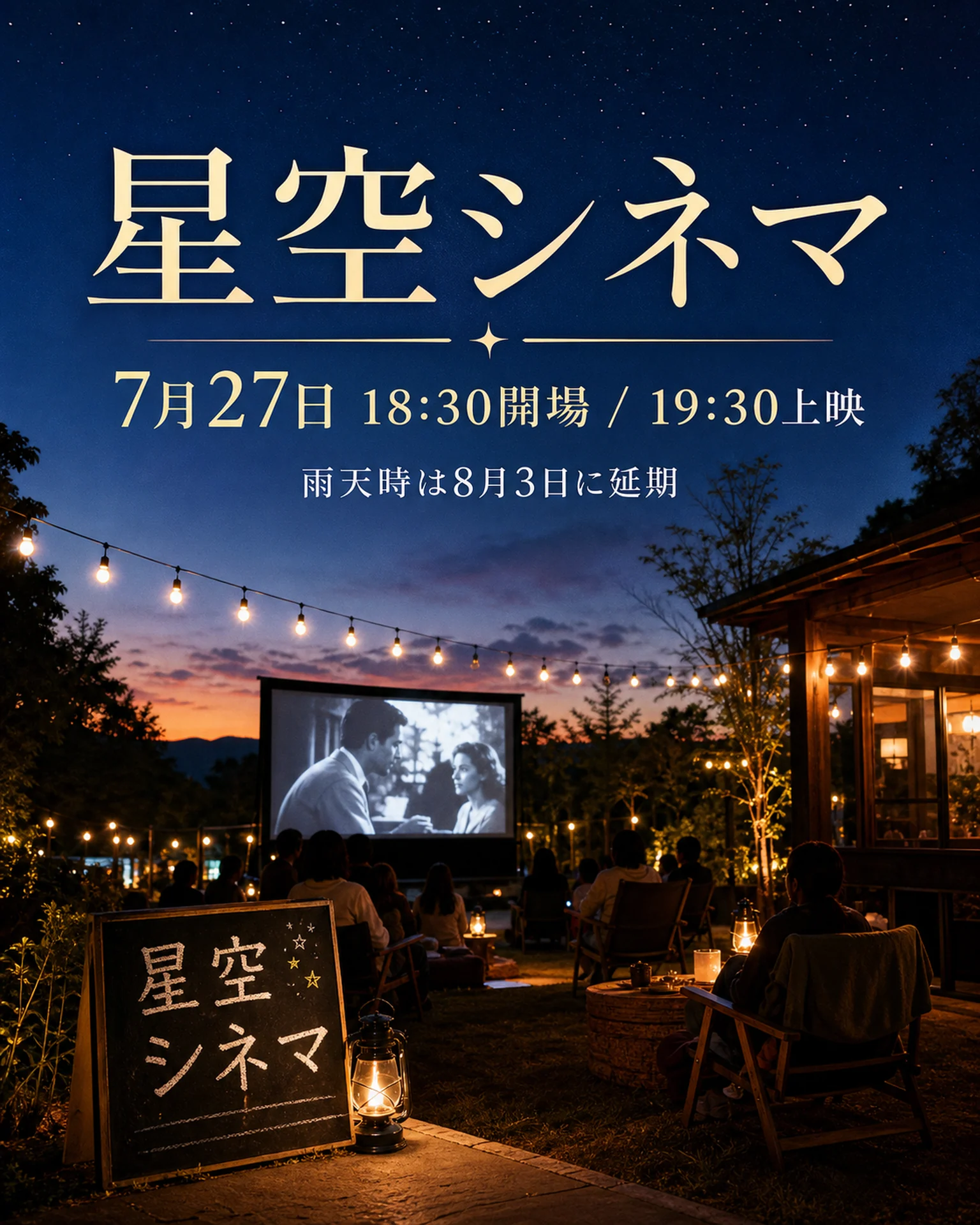 星空の屋外映画上映案内