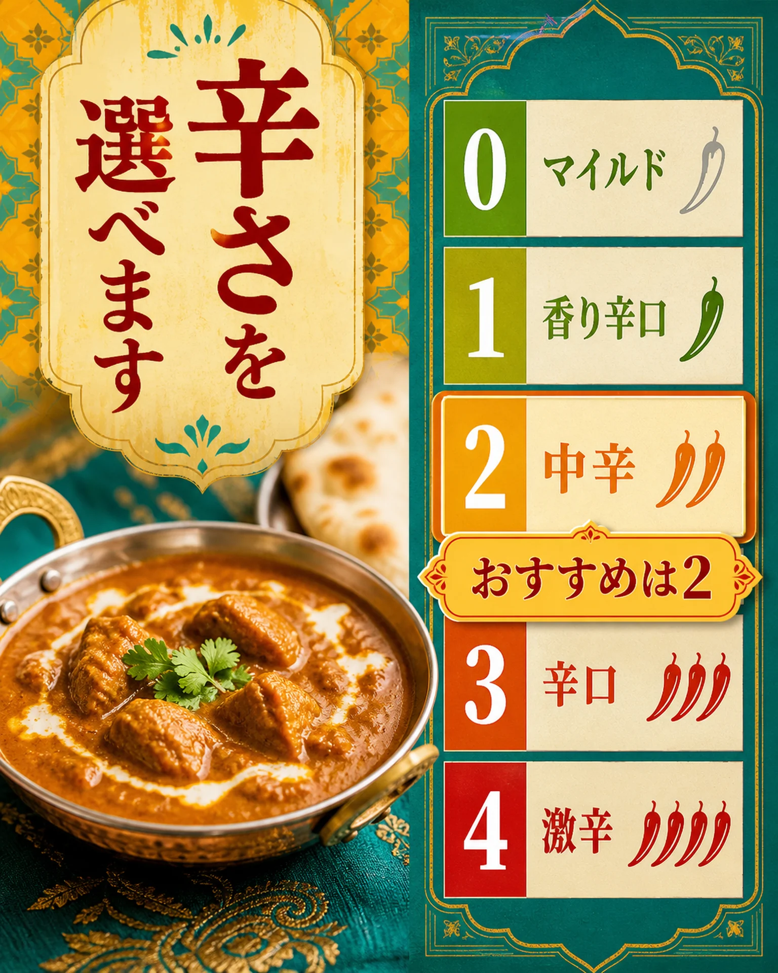 カレーの辛さ段階ガイド