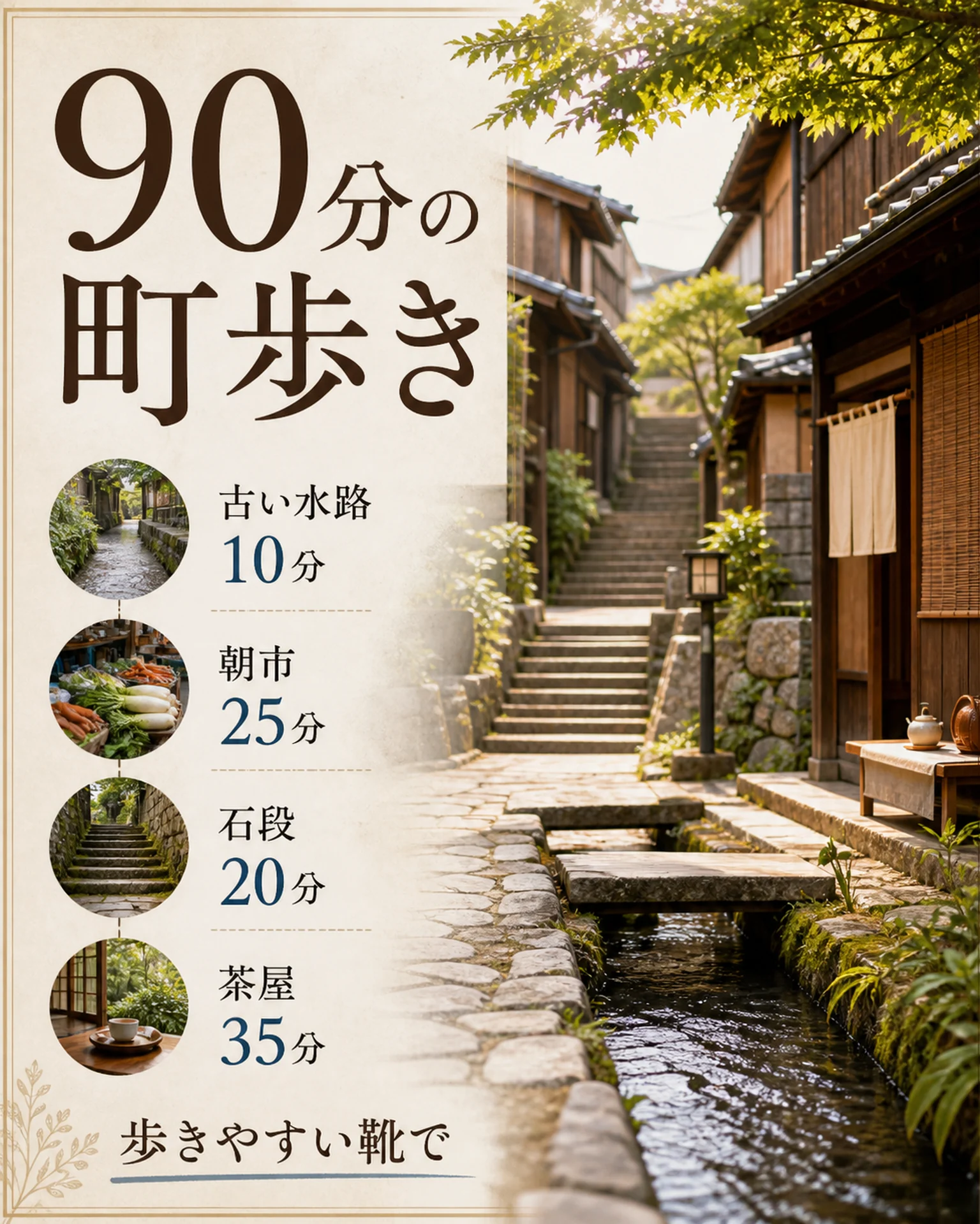宿泊・観光 案内: 石段の街歩き時間ガイド