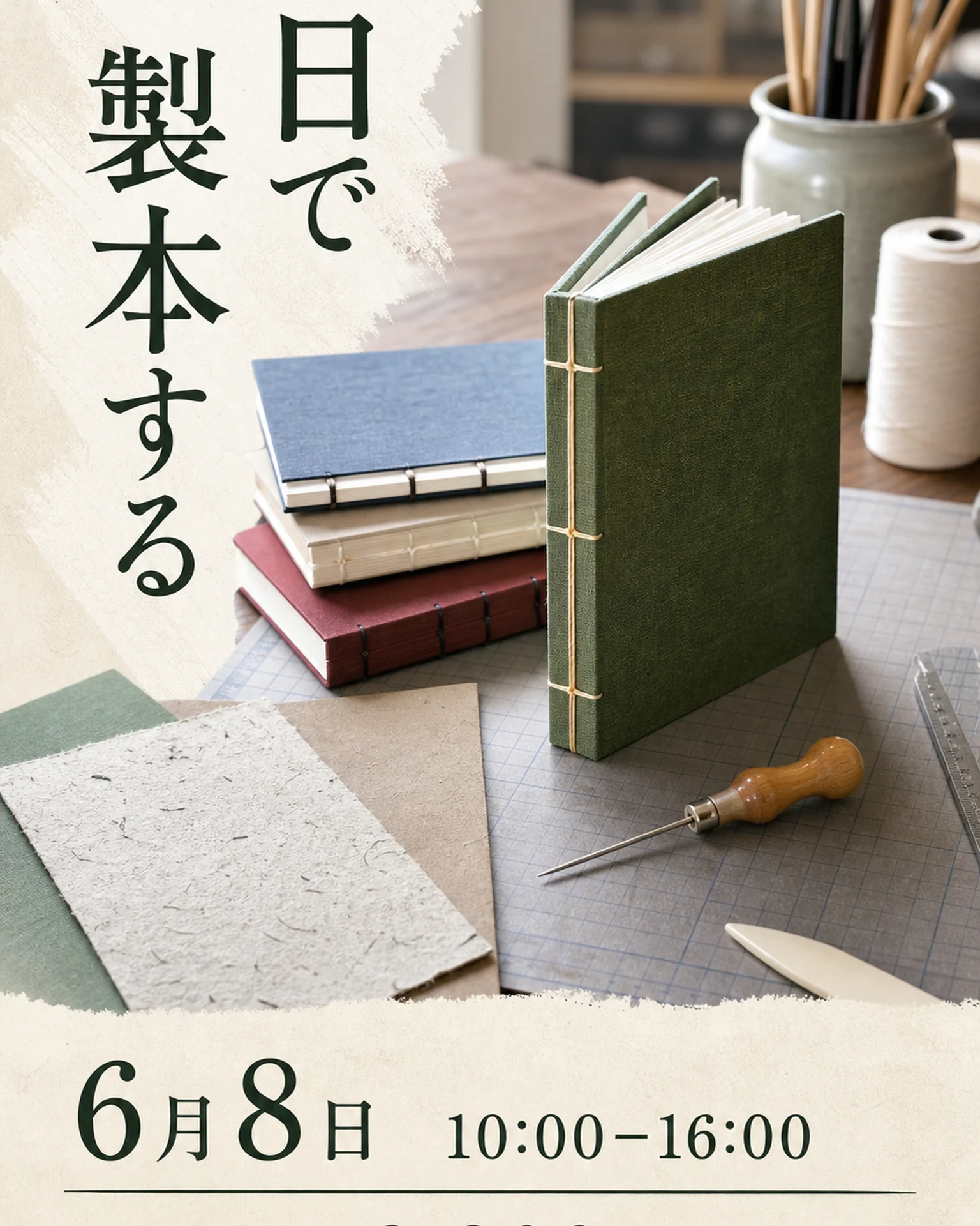 製本道具のワークショップ告知